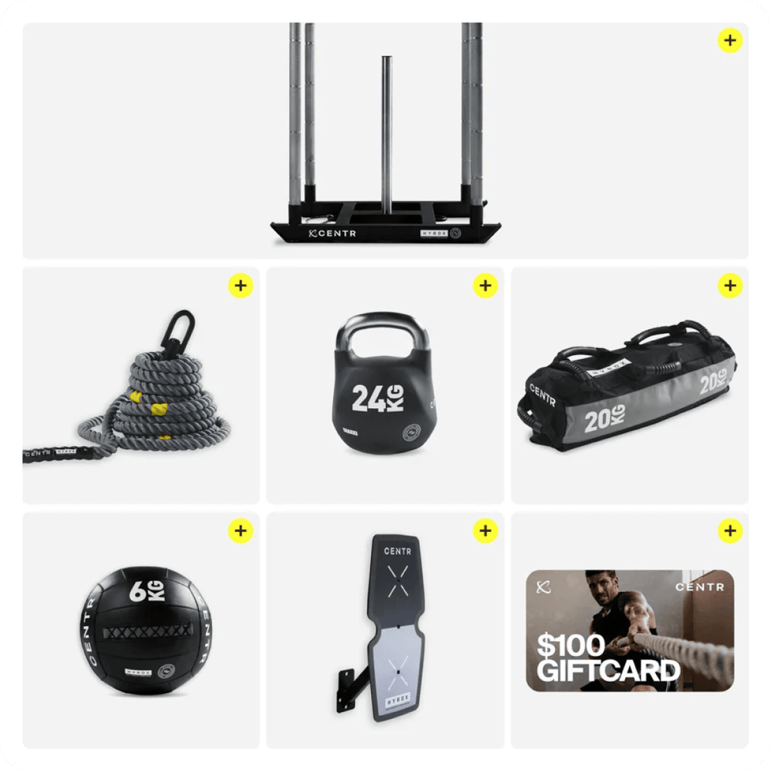 Centr x HYROX Official Competition Equipment range
